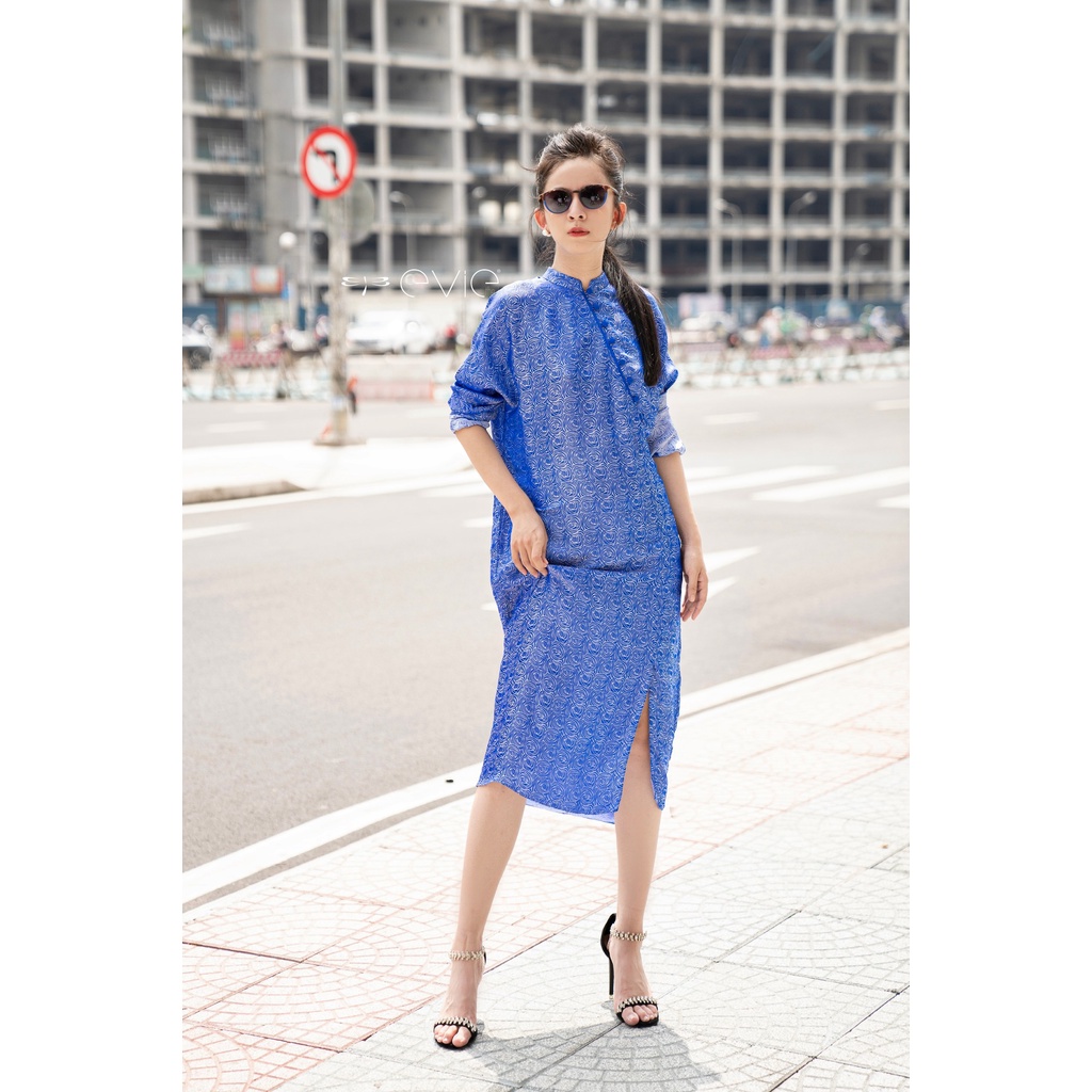 Đầm Evie Quân Chi_Lụa xanh nhạt