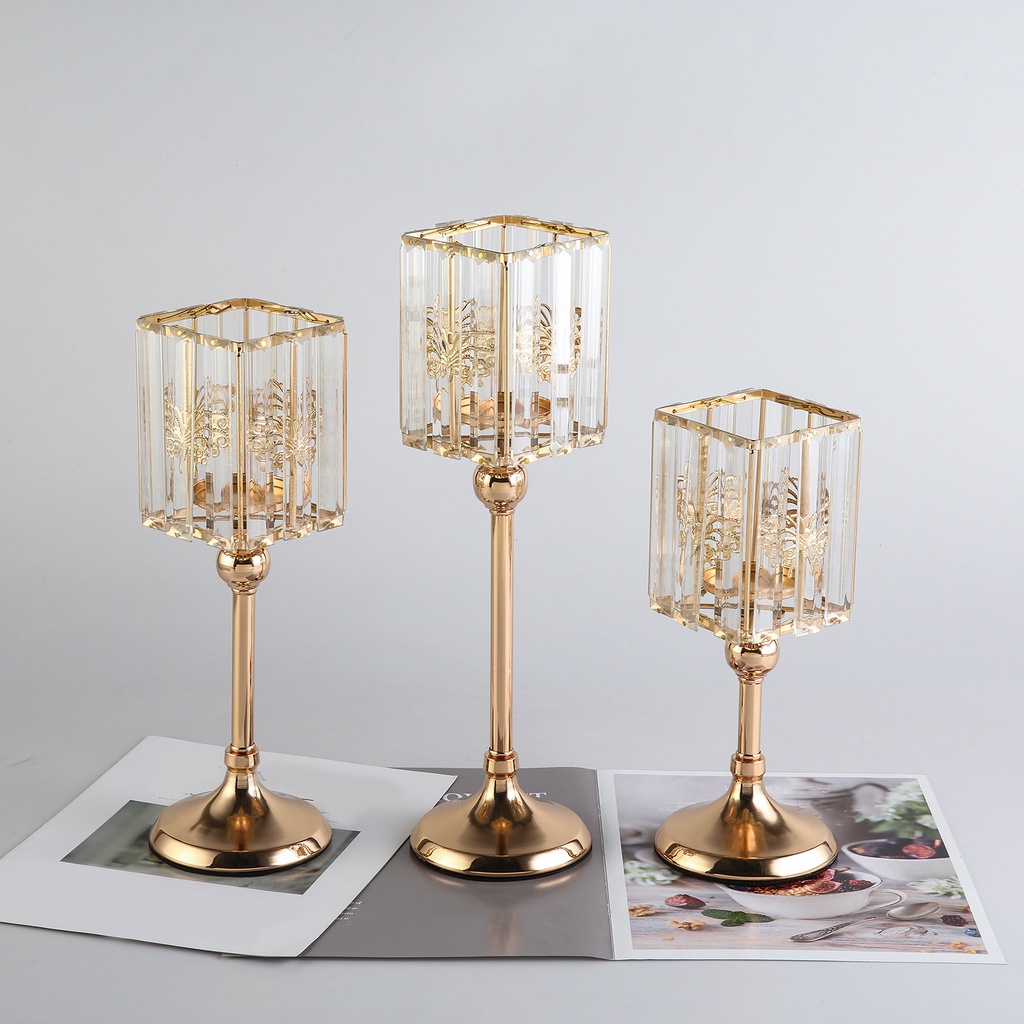 Giá đỡ Pha lê thêu nến Tiệc để bàn Đồ trang trí trung tâm Nến Stick Home Candelabrum Trang trí