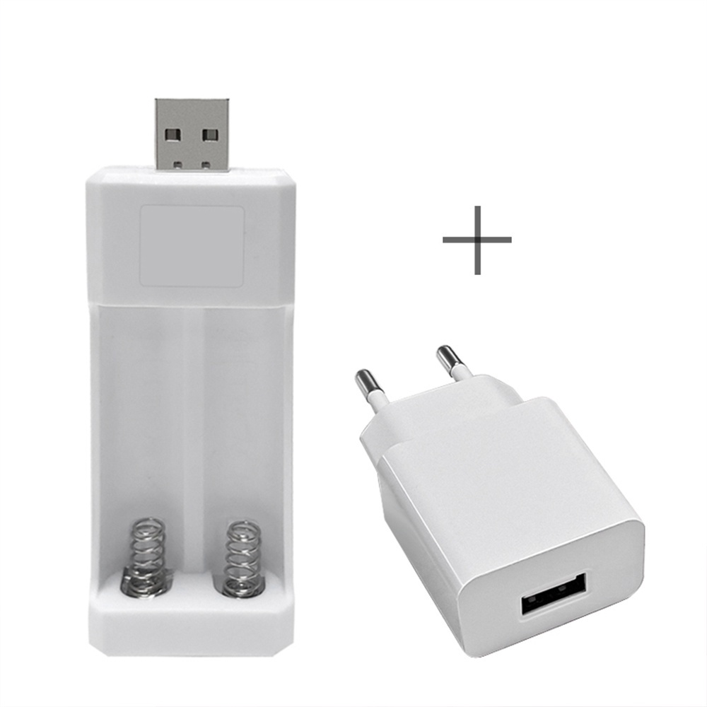 Bộ sạc dự phòng VIRWIR 18650 2 khe USB thích hợp cho AAA/ AAA