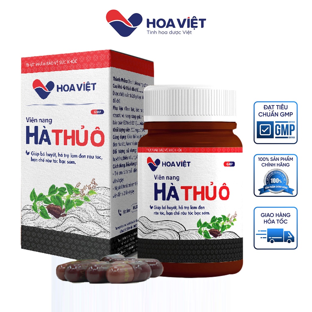 Hà Thủ Ô Đỏ Viên Uống Giúp Bổ Huyết Dược Hoa việt, giúp Đen Râu Tóc Loại Tốt Nhất