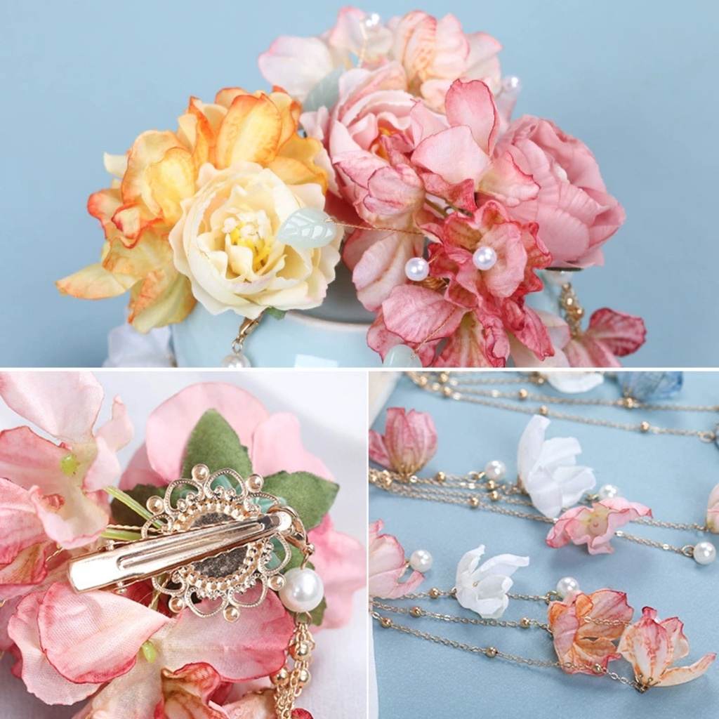 KẸP HOA CÀI TÓC CỔ TRANG CỔ PHONG ĐÍNH KẾT PHONG CÁCH HÁN PHỤC