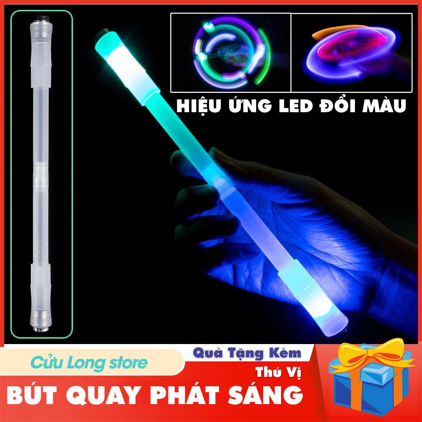 Bút Quay Nghệ Thuật Phát Sáng viết mực bản nâng cấp quay đẹp hơn với đèn led đổi màu bút mod có đèn quay tay