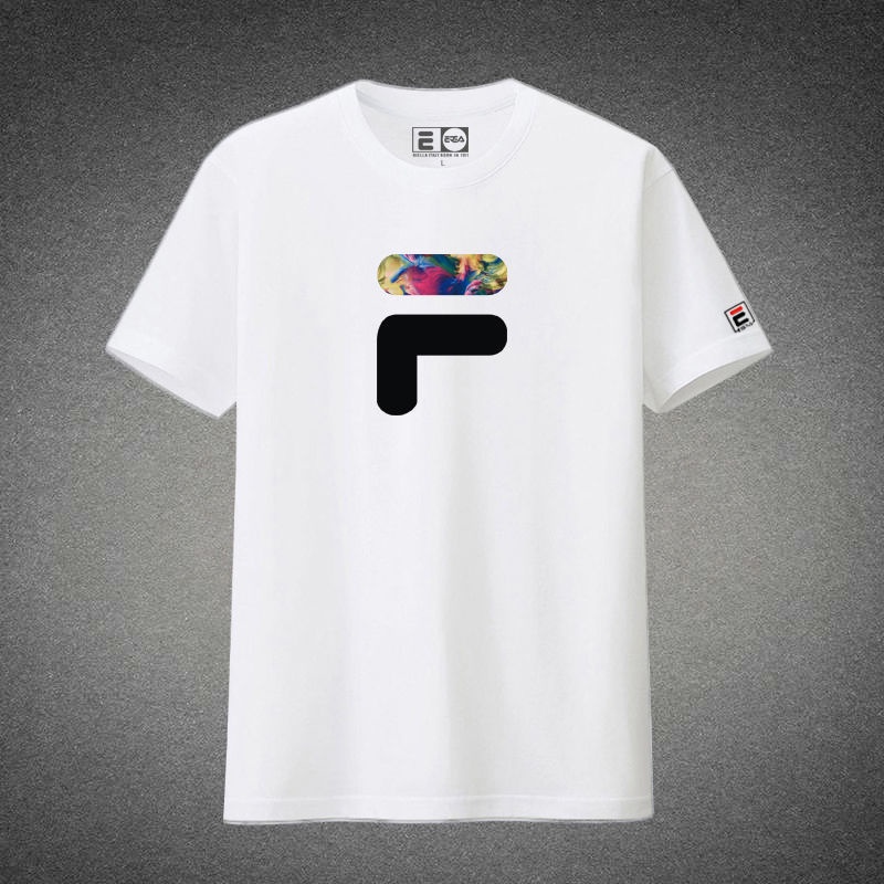 Áo Thun Cotton Ngắn Tay Fila Dáng Rộng Thời Trang Hàn Quốc Cho Nam