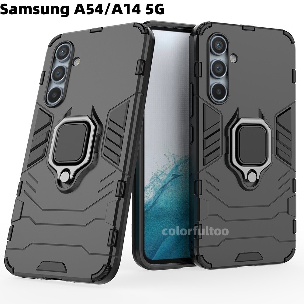 Ốp Điện Thoại Cứng Kiểu Áo Giáp 3D Gắn Giá Đỡ Chống Rơi Chống Sốc Cho Samsung Galaxy A54 A14 4G 5G