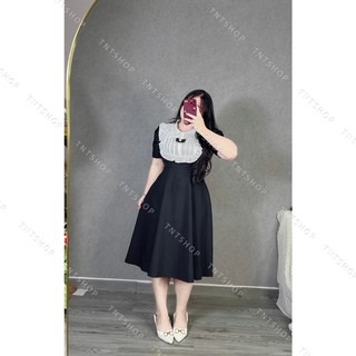 ĐẦM PHỐI YẾM XẾP LI NƠ DÁNG DÀI [TNT SHOP BIGSIZE 60KG 90KG ]