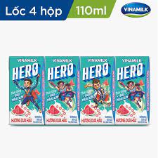 SỮA TRÁI CÂY HERO VỊ DƯA HẤU - LỐC 4 HỘP X 110ML