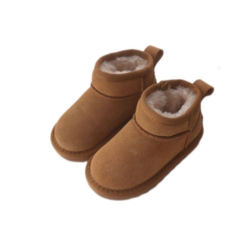 Giày Bốt Da Lộn Lót Cotton Dày Dặn Giữ Ấm Thời Trang Mùa Đông Cho Bé