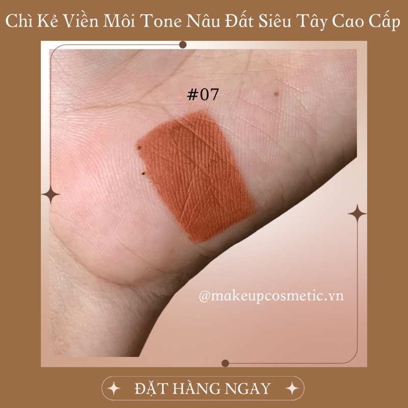 Chì Kẻ Viền Môi Tone Nâu Đất Siêu Tây Cao Cấp