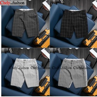 Quần short tây âu caro nam, quần short nam body chất vải chéo Chely_fashion