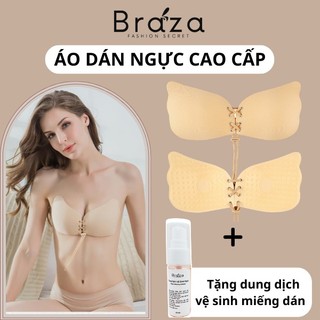 Dán nâng ngực miếng dán ngực siêu nâng tạo khe miếng dán vải mềm cánh tiên có dây rút sử dụng được nhiều lần có quà tặng