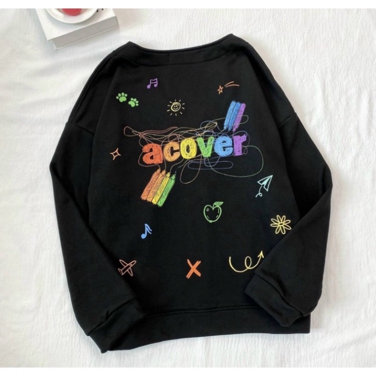 Áo Khoác Cardigan ACOVER Phối Hoạ Tiết Dễ Thương GKT59