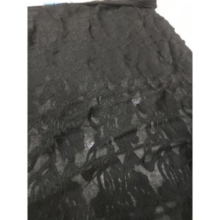 Vải ren đen tuyền dày mềm rũ co dãn đẹp sang giá 1m_