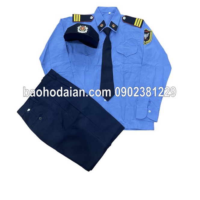 Quần áo bảo vệ xanh dương cao cấp đầy đủ phụ kiện (áo kate ford - quần kaki thành công)