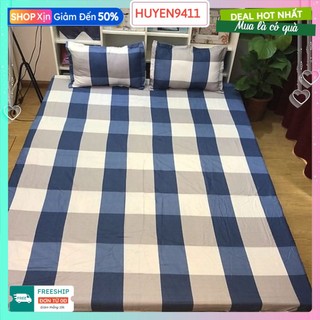 Ga chun bọc đệm giường,Vải poly cotton 1m2,1m4,1m6-họa tiết kẻ bao diêm