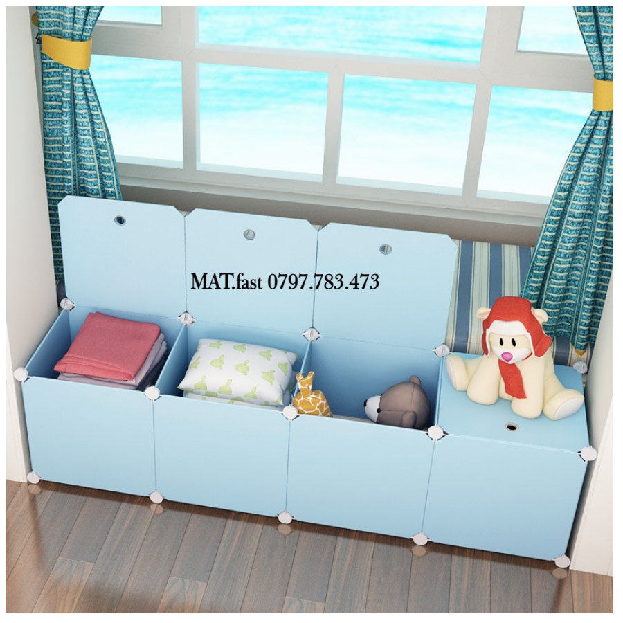 XƯỞNG TỦ LẮP GHÉP ĐA NĂNG ĐỂ QUẦN ÁO CHO TRẺ 2 Ô TO CỬA TRẮNG ĐỤC VÁCH TRẮNG THÔNG MINH sâu 47cm