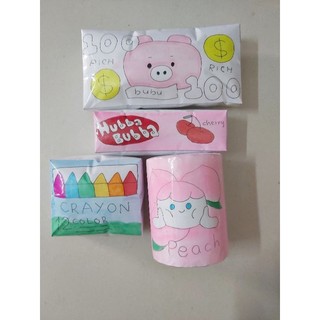 Squishy giấy lon nước ngọt, màu, kẹo chậm tăng