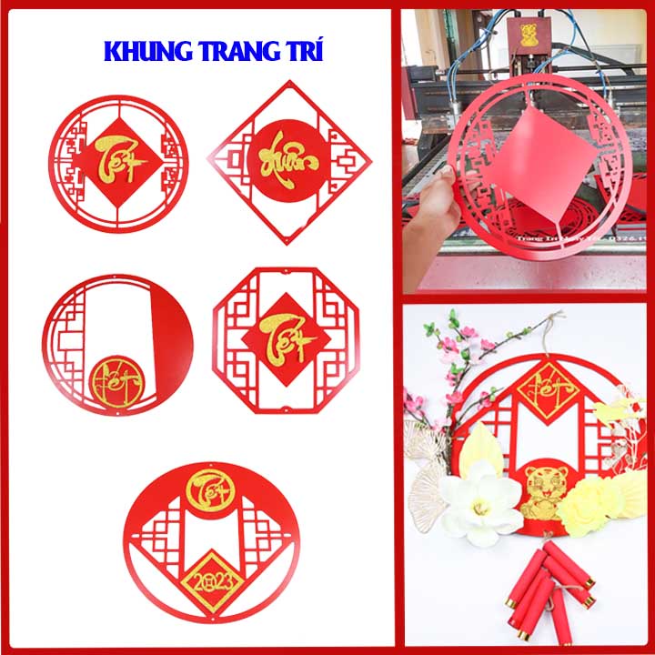 Khung, vòng kết hoa trang trí ngày Tết [ Phụ kiện decor trang trí nhà cửa, background chụp ảnh]