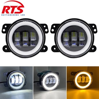 Đèn Led Sương Mù 4 Inch 3.5Inch 60W CREE Màu Vàng Hổ Phách Dành Cho Xe Hơi Xe Máy