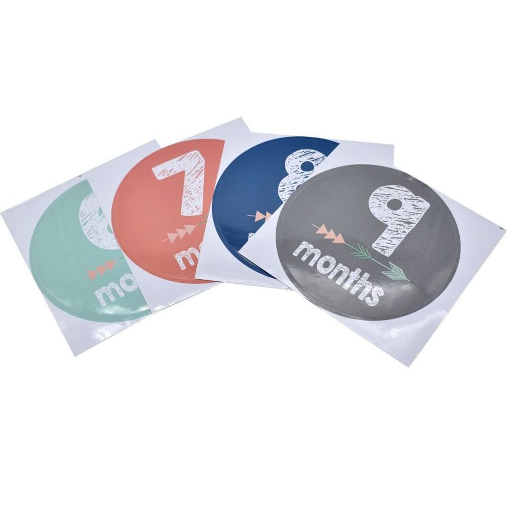 Set 12 Thẻ Dán Đánh Dấu Cột Mốc Phát Triển Theo Tháng Làm Phụ Kiện Chụp Ảnh Cho Bé Sơ Sinh