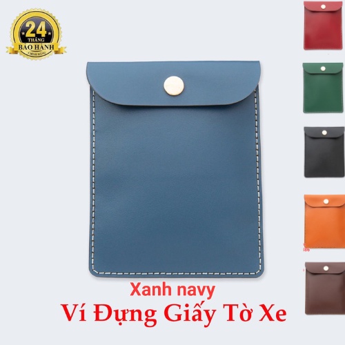 Ví Đựng Giấy Tờ, Đăng Kiểm Ô Tô một ngăn Da Bò thật Bảo hành 2 năm khắc logo tên và số điện thoại chủ xe