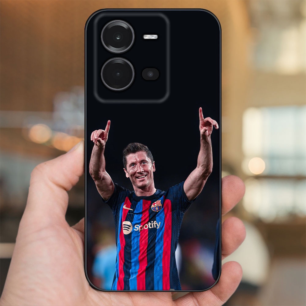 Ốp lưng Vivo V25 5G viền đen in hình Lewandowski Barcelona Bayern Munich
