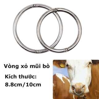 Rẻ 🎉Vòng xỏ mũi bò bằng inox siêu bền ( Khuyên mũi cho bò ) Vòng mũi thép không gỉ hỗ trợ dắt mũi bò