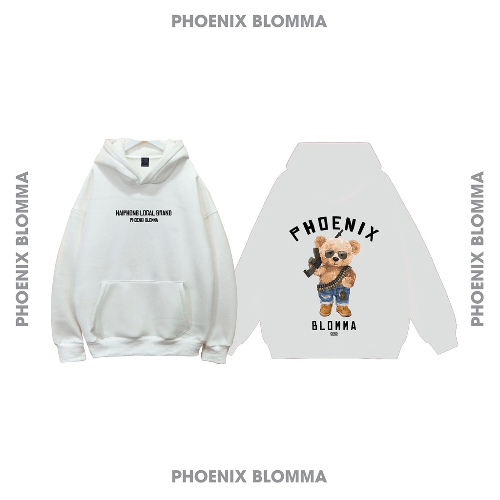 Áo Hoodie Nam Nữ Nỉ Cao Cấp Azila TD128 - Hoodie Nỉ Nam Nữ Hình Gấu Phoenix form Unisex 5 Màu