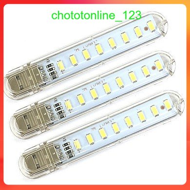 Bộ 7 Đèn Led Usb Mini 8 Bóng Ánh Sáng Trắng, Vàng Siêu Sáng Cắm Máy Tính Laptop, Sạc Dự Phòng, Để Bàn Học, Đọc Sách
