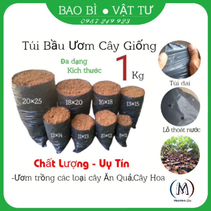 Túi Bầu Ươm Cây Giống Nông nghiệp,Chất Lượng Tốt,Nhiều Kích Thước (1kg),Ươm Cây Ăn Quả,Cây Hoa