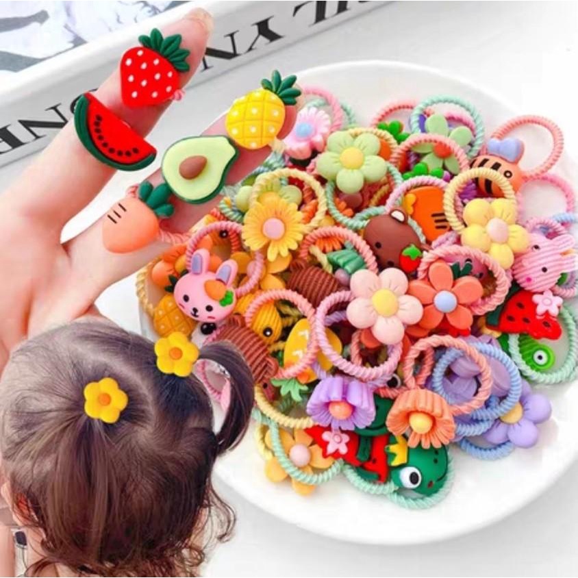 Chun buộc tóc cho bé, dây cột tóc Hàn Quốc 50 cái Fasshion Jewelry - Thingkids