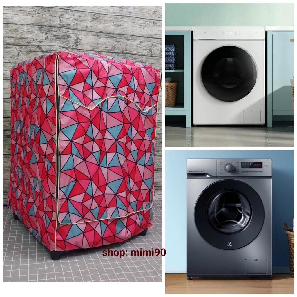 (Dành cho Dòng Aqua từ 8-15kg) Vải dù xịn không nổ vỏ Áo trùm máy giặt cửa trước - vải bao chùm chống bụi (mẫu như hình)
