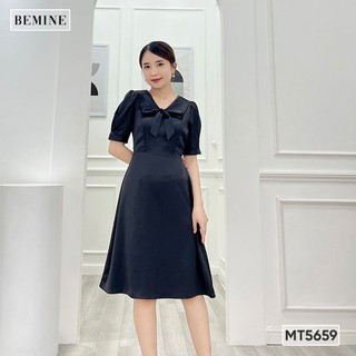Đầm cổ V đính nơ tùng xòe BEMINE MT5659