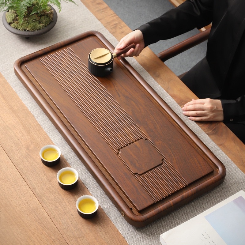 Khay Trà gỗ cao cấp . Mã GDA-109. kích thước 80 x 36 x 3,8 cm. mầu nâu