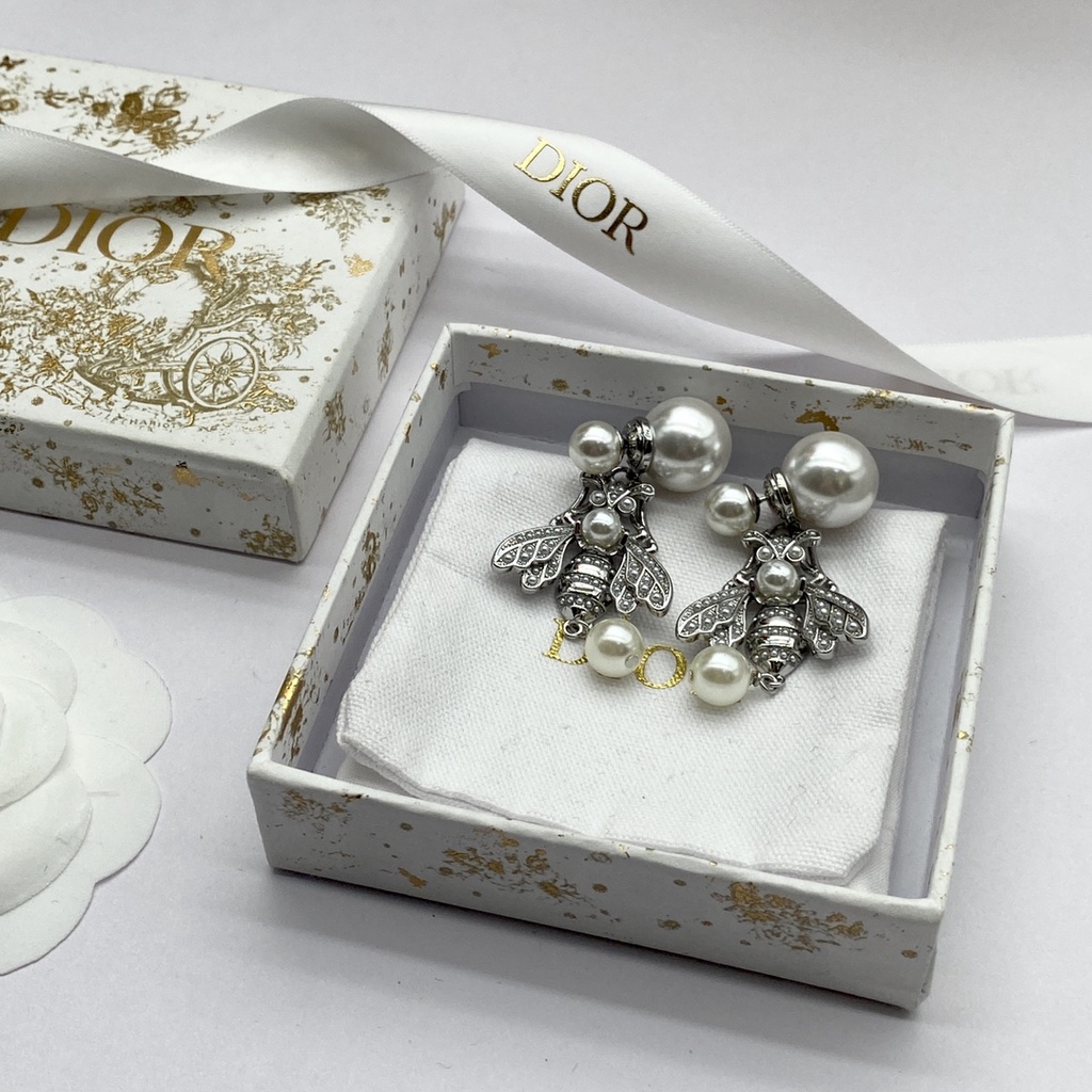 Dors Hoa tai ong Bạc Bông tai ngọc trai nữ