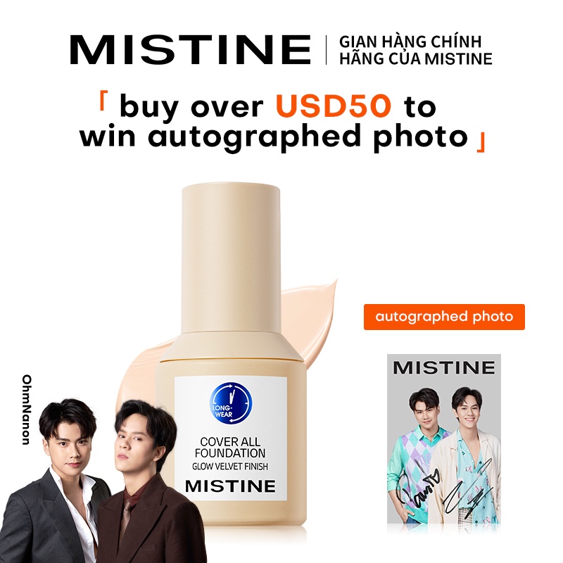 Kem nền dạng lỏng MISTINE kiềm dầu dưỡng ẩm lâu trôi che phủ lỗ chân lông chuyên dụng 30g