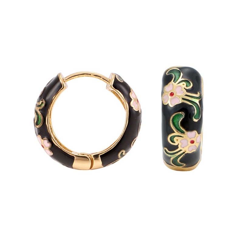 HUGGIES Bông Tai Dạng Vòng Tròn Đính Đá Zircon Nhiều Màu Thời Trang Cho Nữ