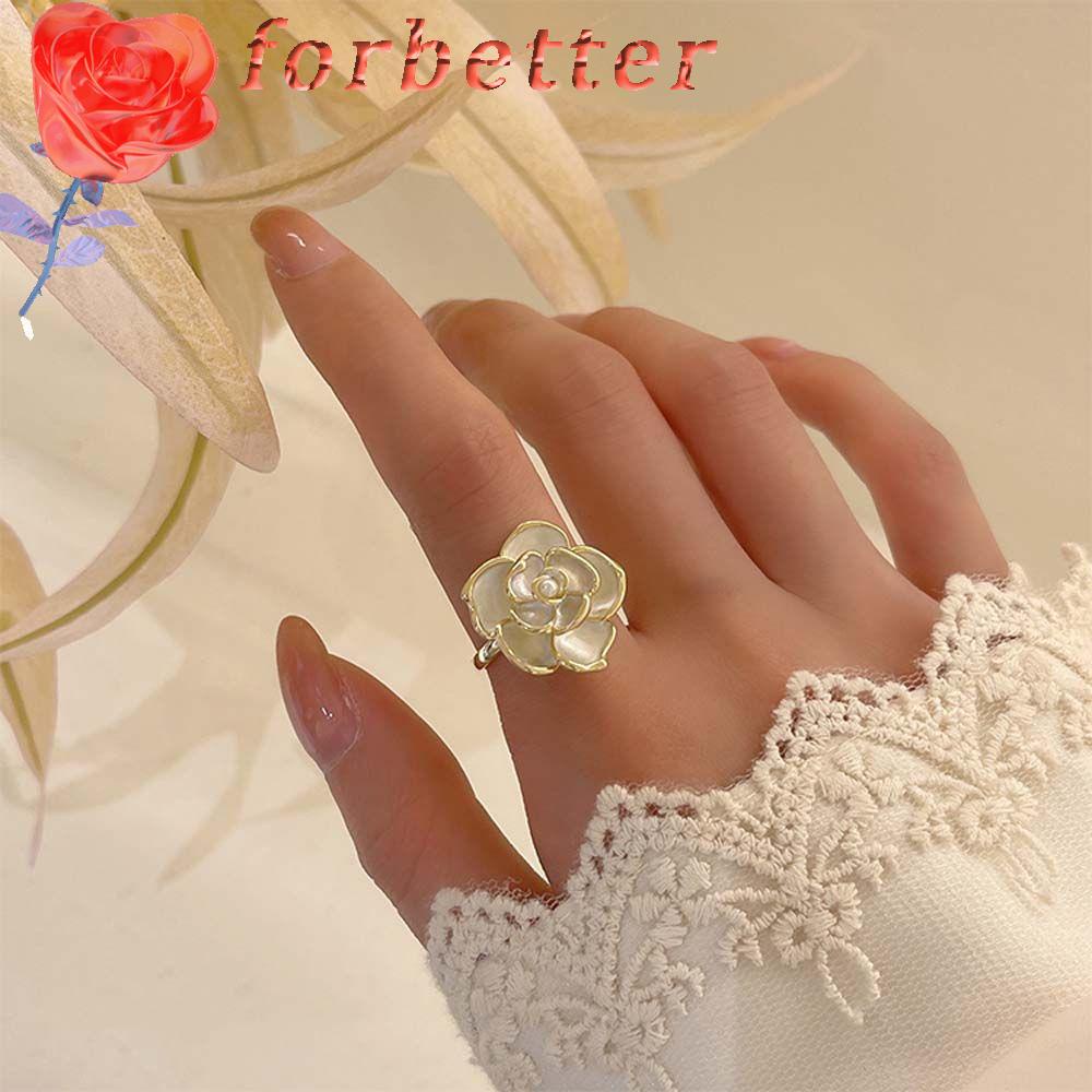 Nhẫn Hở Đính Ngọc Trai Nhân Tạo Nhiều Màu Cá Tính Phong Cách Hàn Quốc