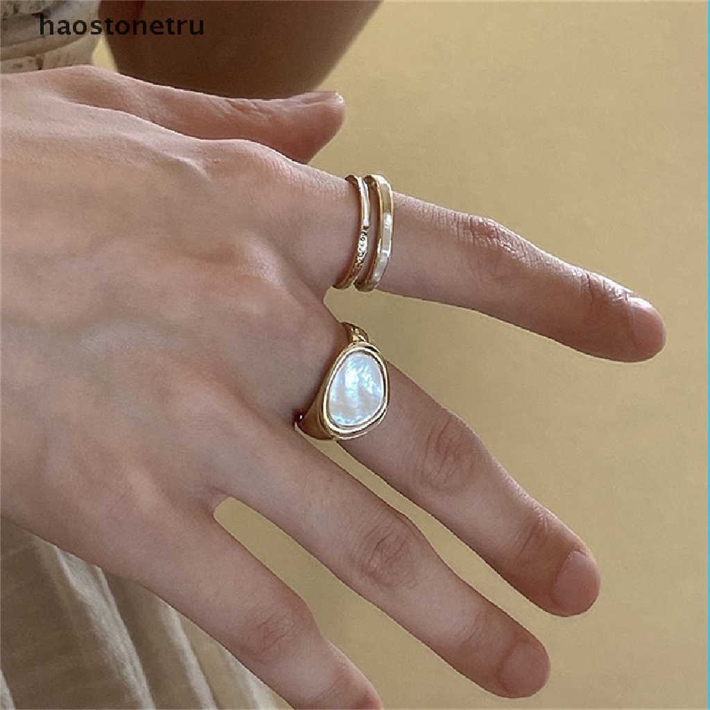 Nhẫn Hở Màu Vàng Bóng Phong Cách Retro Thời Trang Cho Nữ