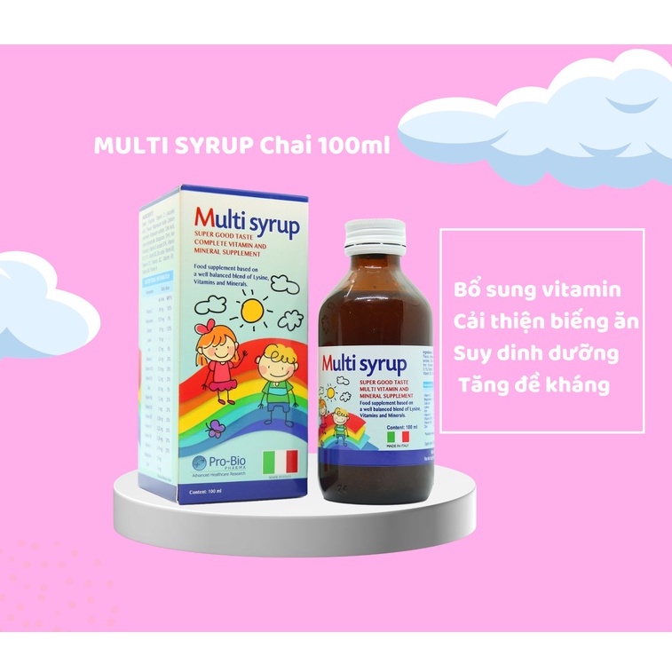 Siro vitamin Multi Syrup 100ml tăng sức đề kháng cho bé, giúp bé ăn ngon ngủ ngon - Thanh Thảo Pharmacy