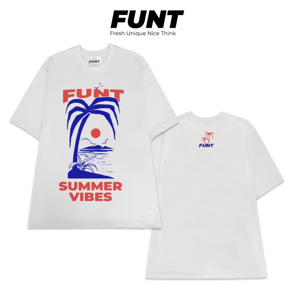 Áo Thun Unisex Tay Lỡ FUNT Sumer Vibe 100% Cotton Thoáng Mát, Co Giãn Tốt