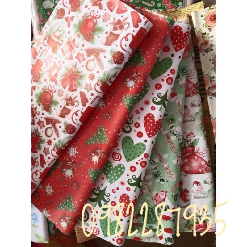 Set 100 tờ giấy gói quà ngộ nghĩnh và giấy noel giáng sinh siêu rẻ