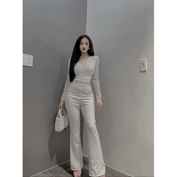 JUMPSUIT REN TAY DÀI ỐNG LOE