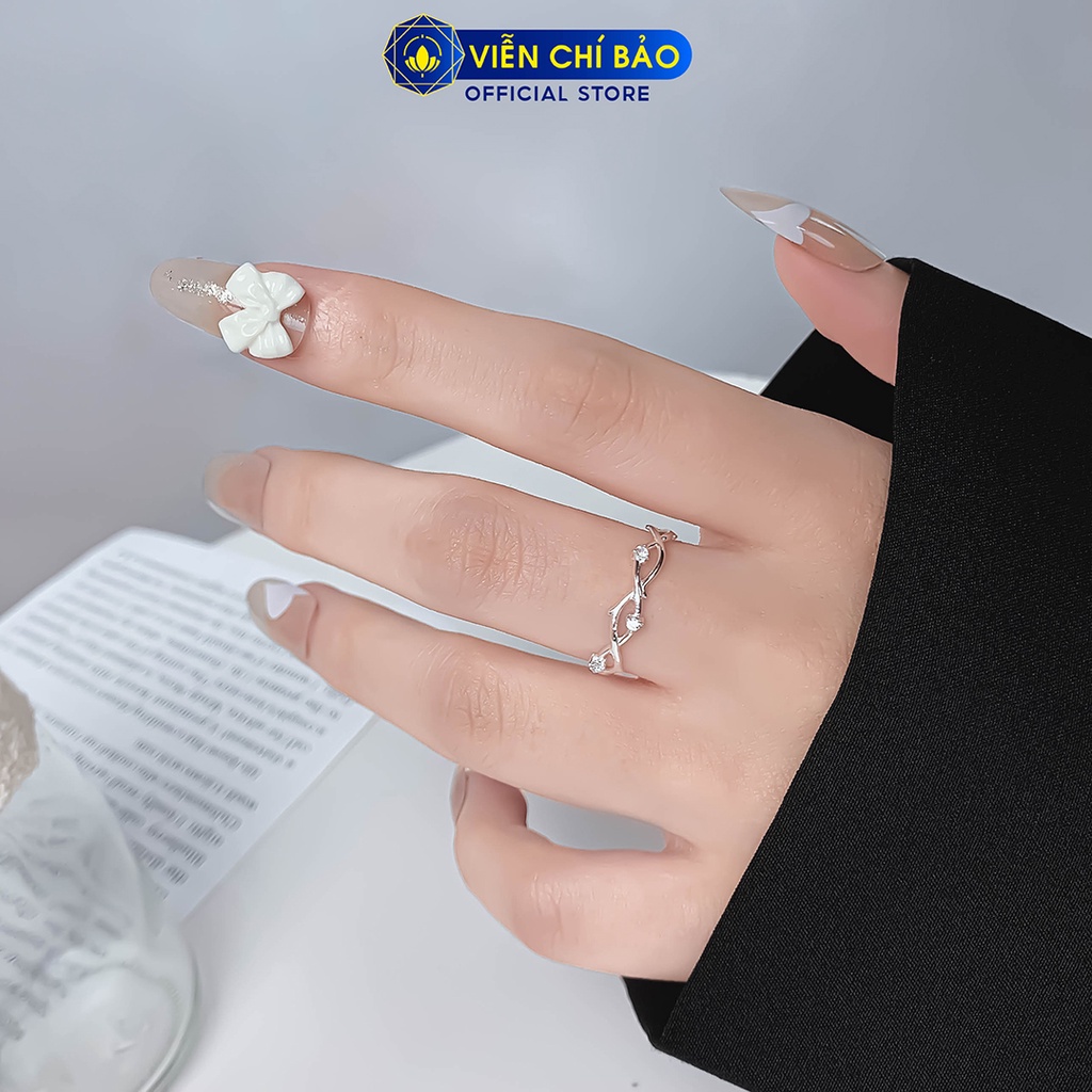 Nhẫn bạc nữ xoắn đá chất liệu bạc 925 thời trang phụ kiện trang sức Viễn Chí Bảo N400875