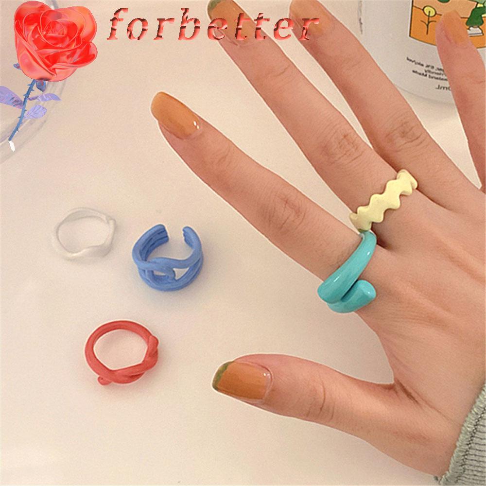 Nhẫn Hở Màu Kẹo Tùy Chỉnh Phong Cách Hàn Quốc Thời Trang Cho Nữ