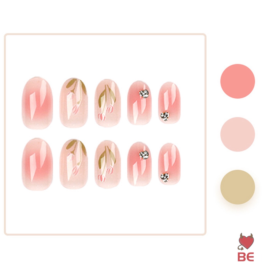 Set móng tay giả YADORNOS họa tiết hoa tulip không mùi an toàn tiện dụng cho phụ nữ mang thai