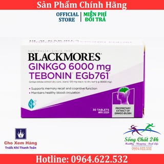 Viên uống bổ não bạch quả blackmores ginkgo 6000 mg tebonin egb761 của úc