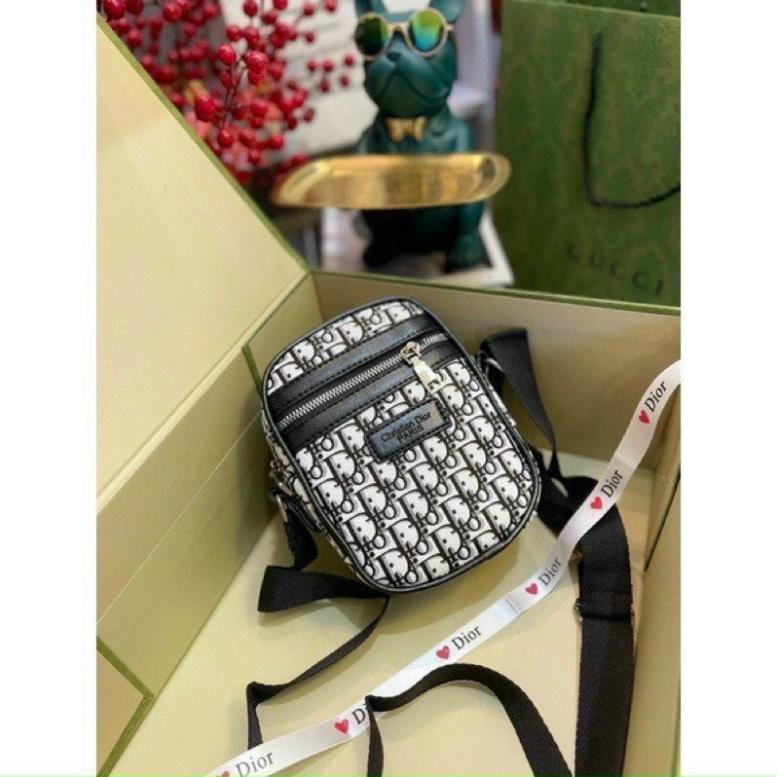 [Ảnh thật+ Video] Túi đeo chéo mini nam nữ gc- dio - lv chất da lộn-vải bò cao cấp