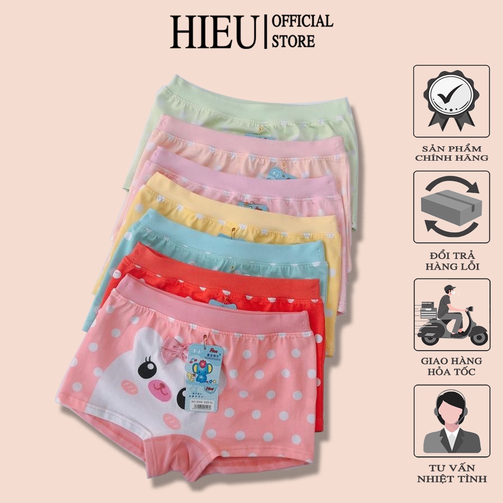 Combo Quần Lót Nữ Đùi Cho Bé Gái Cotton 100% Thấm Hút Tốt Mềm Mại, Giãn Tốt Cực Xinh Xắn - 0546