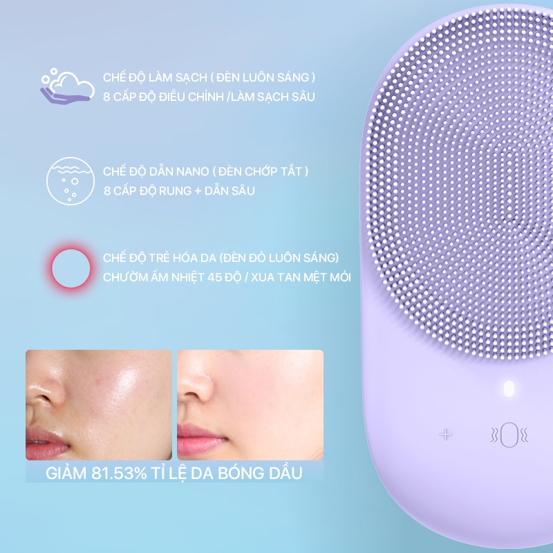 Máy Rửa Mặt Cao Cấp Rung Sóng Siêu Âm Jodan Judy NV0001 - Giúp Da Sạch Sâu