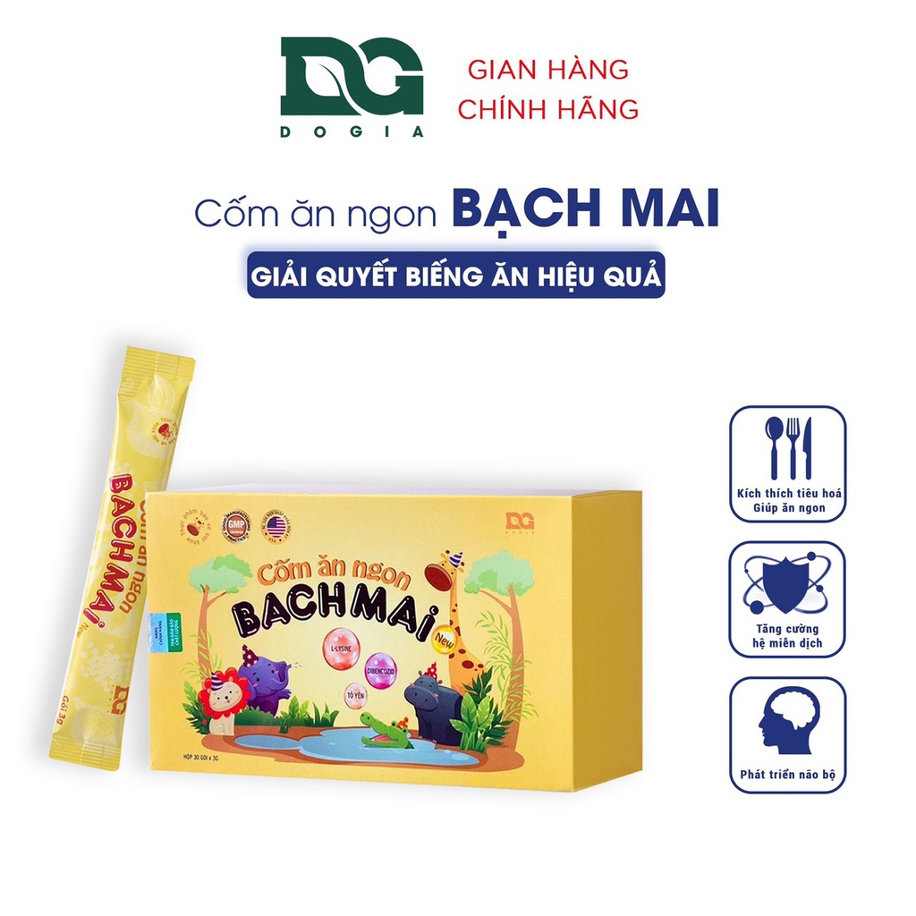 Cốm ăn ngon bạch mai Đỗ Gia giúp bé ăn ngon tăng sức đề kháng cho bé dành cho trẻ biếng ăn 1 hộp 30 gói chính hãng